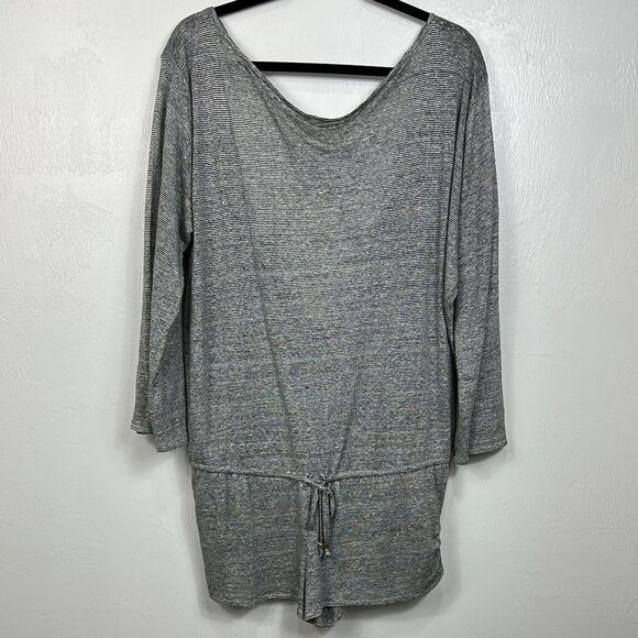 Vitamin A Striped Solana Long Sleeve Romper Swim Cover Up One Size - Picture 2 of 9